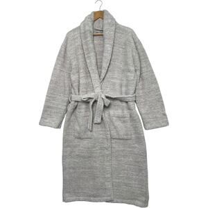 Barefoot Dreams Cozy Chic Robe Womens 2 Tan Solid Long Sleeve Belted Lounge